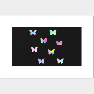 8pcs Butterfly Sticker Sheet || Neon & Pastel Gradient Posters and Art